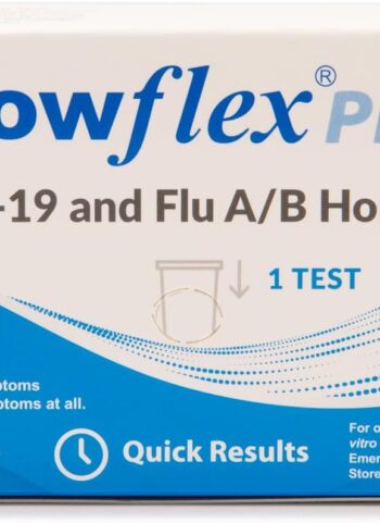 COVID & Flu Home Test by Flowflex Plus, Rapid Results in 15 Minutes, Trusted OTC COVID-19 & Flu A/B Testing Kit, FSA and HSA Eligible, Easy to Use & No Discomfort, 1 Pack 1 Test